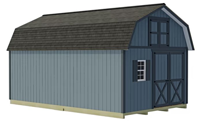 Handcrafted Homestead 12x20 Barn Kit w/ Split Loft & Offset Door Handcrafted Homestead 12x20 Barn Kit w/ Split Loft & Offset Door