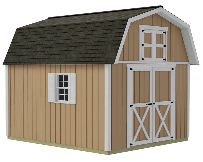 Craftsman's Cove 10x12 Pre-Cut Barn - Centered Gable Door + Loft Craftsman's Cove 10x12 Pre-Cut Barn - Centered Gable Door + Loft