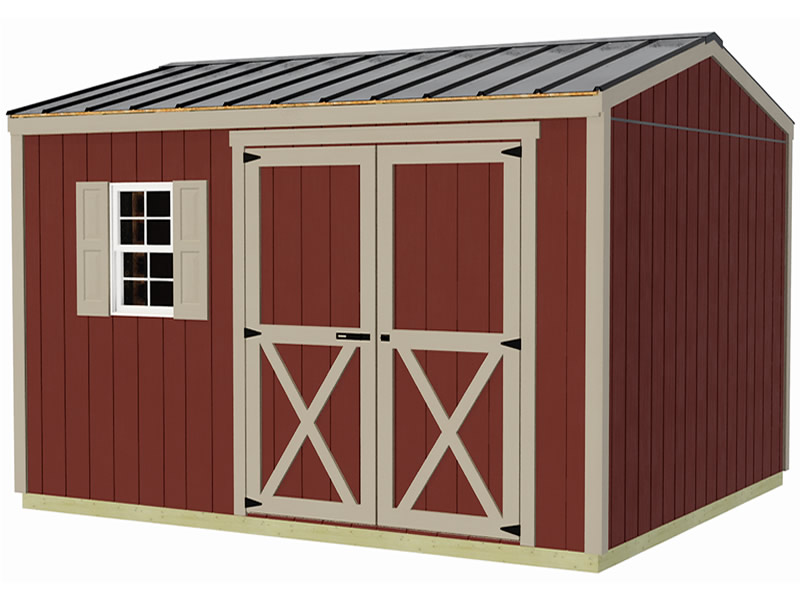 Handmade Haven 10x12 Pre-Cut Wood Shed Kit - Offset Eave Door Handmade Haven 10x12 Pre-Cut Wood Shed Kit - Offset Eave Door
