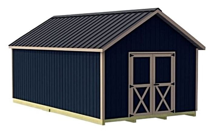 Backyard Basecamp 12x12 Pre-Cut Shed Kit - Centered Gable Door Backyard Basecamp 12x12 Pre-Cut Shed Kit - Centered Gable Door