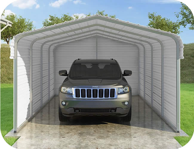 VersaTube 3-Sided 12x20x7 Classic Steel Carport Kit VersaTube 3-Sided 12x20x7 Classic Steel Carport Kit