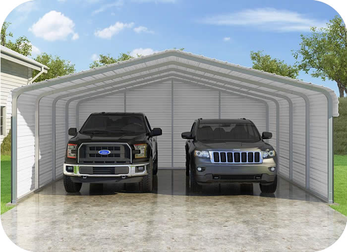 VersaTube 3-Sided 20x20x7 Classic Steel Carport Kit VersaTube 3-Sided 20x20x7 Classic Steel Carport Kit