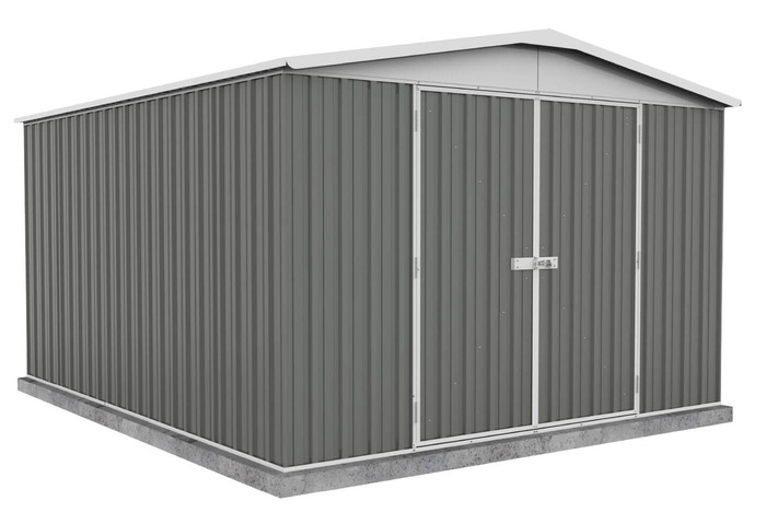 Absco Regent 10x12 Metal Garden Shed Kit- Woodland Gray Absco Regent 10x12 Metal Garden Shed Kit- Woodland Gray