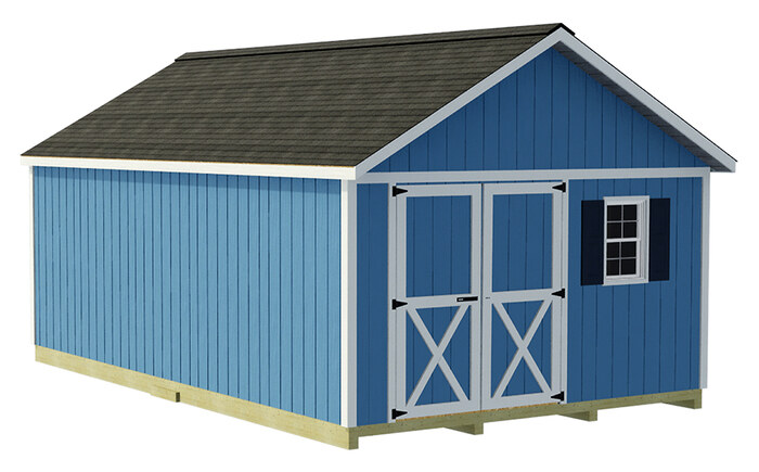 Shedquarters 12x20 Pre-Cut Wood Shed Kit - Offset Gable Door Shedquarters 12x20 Pre-Cut Wood Shed Kit - Offset Gable Door
