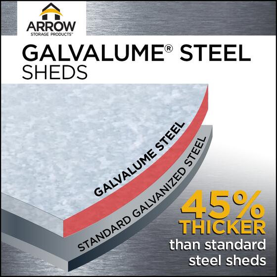 Arrow 6x6 Elite Galvanize Steel Storage Shed - Galvalume