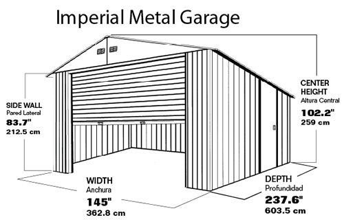 DuraMax 12x20 Steel Garage Measurements