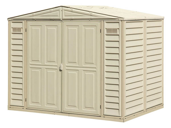 vinyl sheds - pvc & coated steel storage shed kits