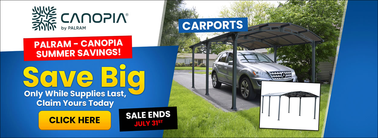 Palram Canopia Home Carports & Patio Covers Sale - Ends July 31st - Free Shipping