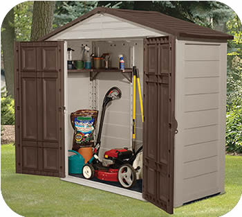 Suncast 8'x3' Resin Plastic Storage Shed with Floor (model B52)