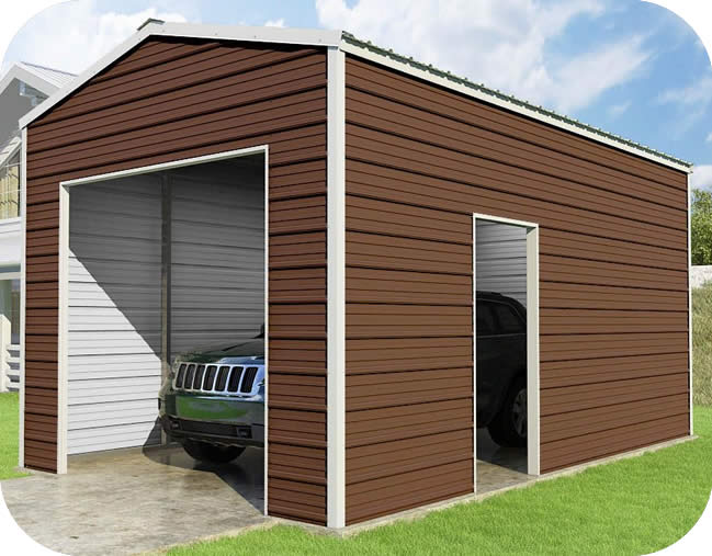 ... steel roof and wall panels. This heavy duty garage is made in the USA