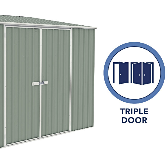 It also comes with triple wide doors for easy access and easy storage!