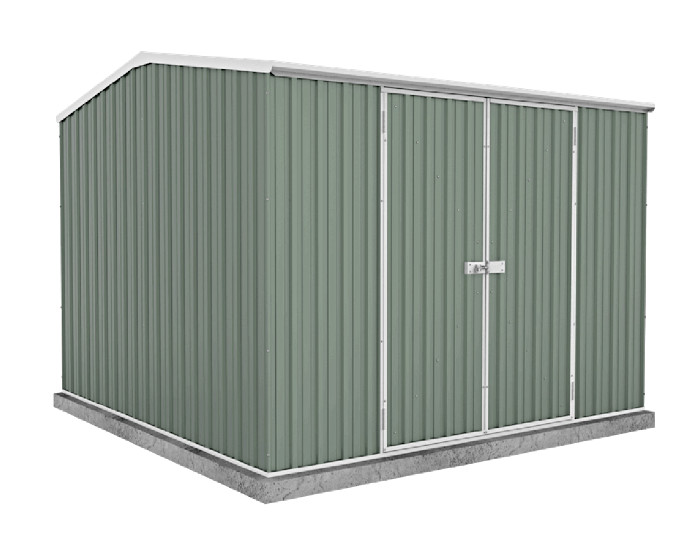 Absco Premier 10x10 Metal Storage Shed Kit - Pale Eucalyypt