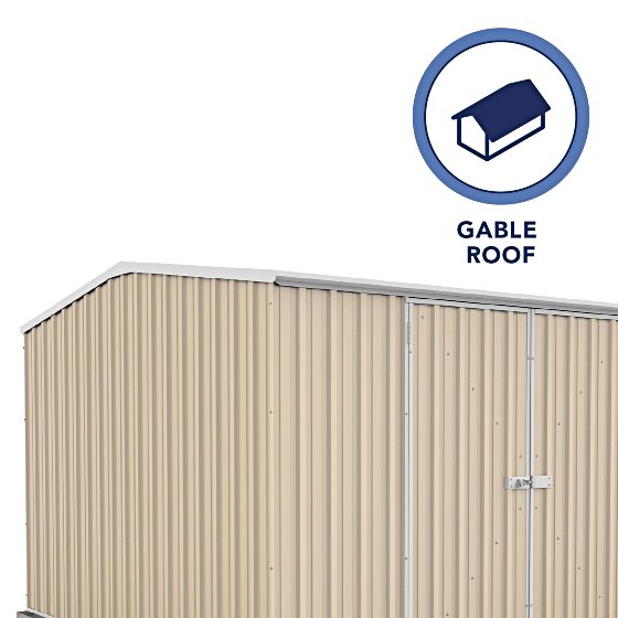 The Absco Premier Metal Storage Shed Kit comes in Gable Roof
