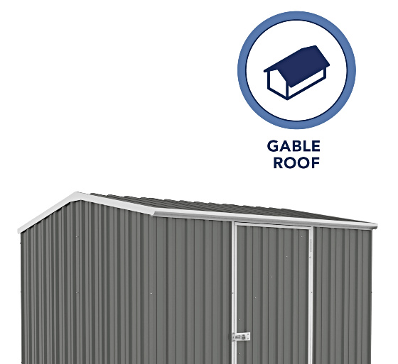 The Absco Premier 7x7 Metal Storage Shed Kit comes in Gable Roof