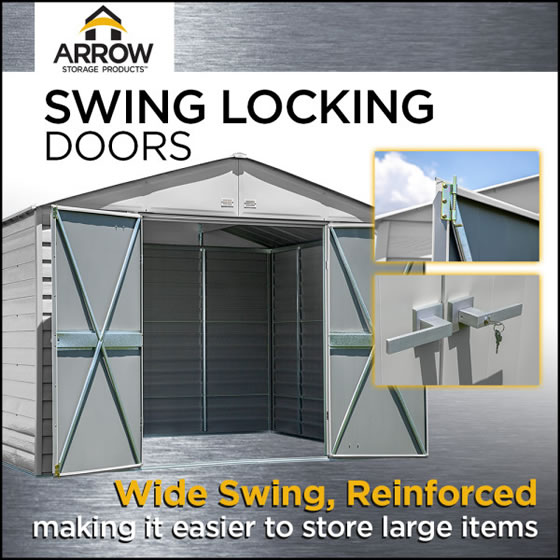 Arrow 12x17 Select Steel Shed Kits Included Key Locking Door Handles!