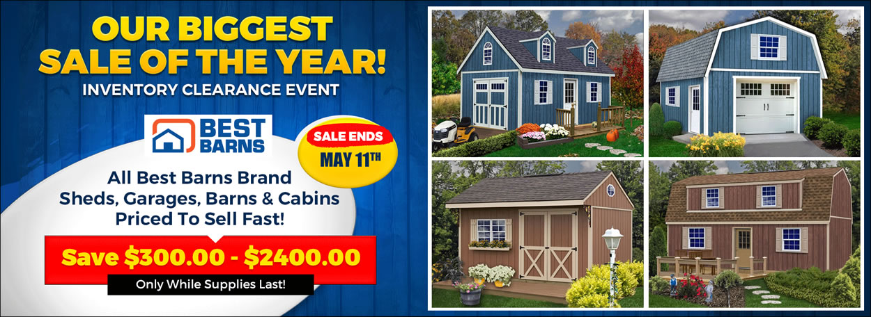 Best Barns Wood Sheds & Garages On Sale - Sale Ends May 11th