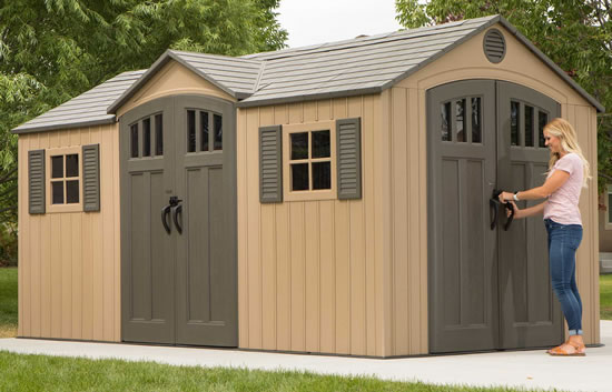 Lifetime 15x8 Outdoor Shed Kit w/ Double Doors 60234