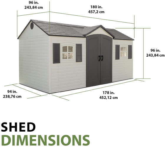 Lifetime 15x8 Shed 6446 Measurements Diagram