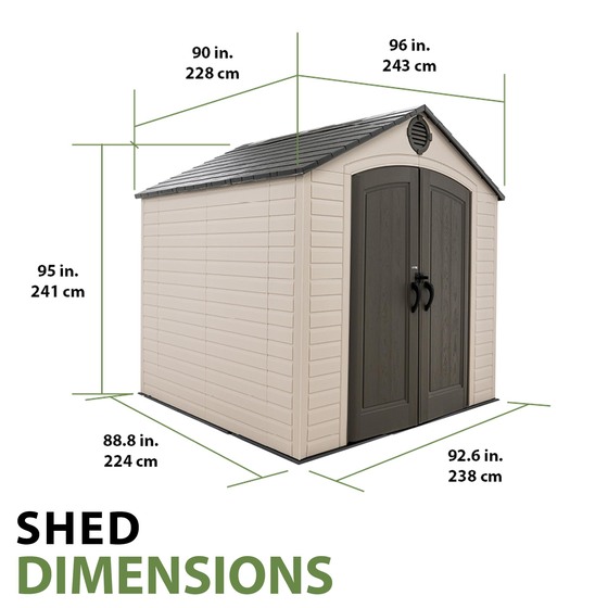 Lifetime 8x7.5 Storage Shed 60396 Diagram