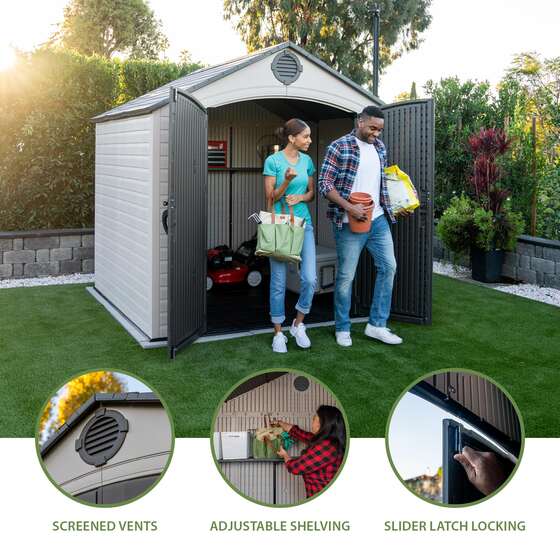 Lifetime 8x7.5 Plastic Shed Kit Features & Benefits