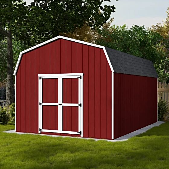 The Little Cottage Co. Value Gambrel Barns are thoughtfully crafted to offer an ideal storage solution for any outdoor space. Designed to maximize storage while maintaining a classic, timeless look, these sheds are built to enhance your property and meet your needs. Proudly crafted in the USA!