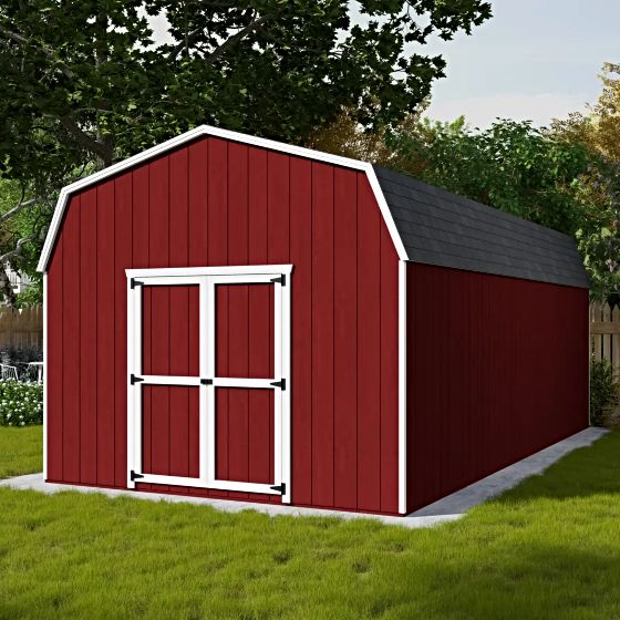 The Little Cottage Co. Value Gambrel Barns are thoughtfully crafted to offer an ideal storage solution for any outdoor space. Designed to maximize storage while maintaining a classic, timeless look, these sheds are built to enhance your property and meet your needs. Proudly crafted in the USA!