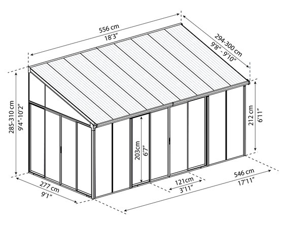 Palram 10x18 SanRemo Patio Enclosure Kit 