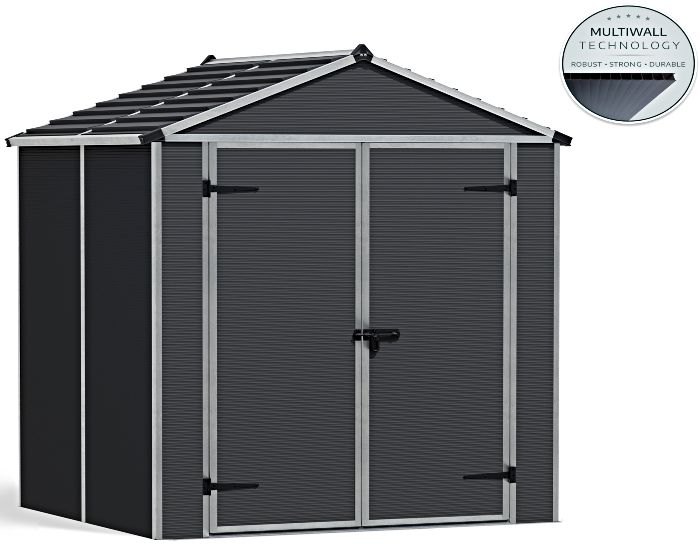 Palram - Canopia 6x5 Rubicon Storage Shed Kit - Gray